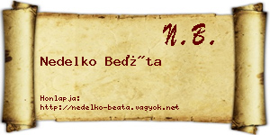 Nedelko Beáta névjegykártya
